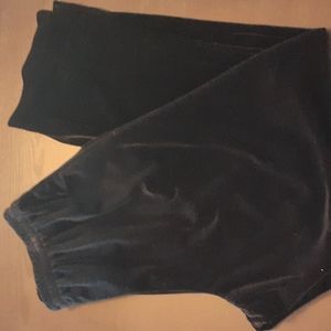 Black Velvet Women Elastic Waist Dress Pants